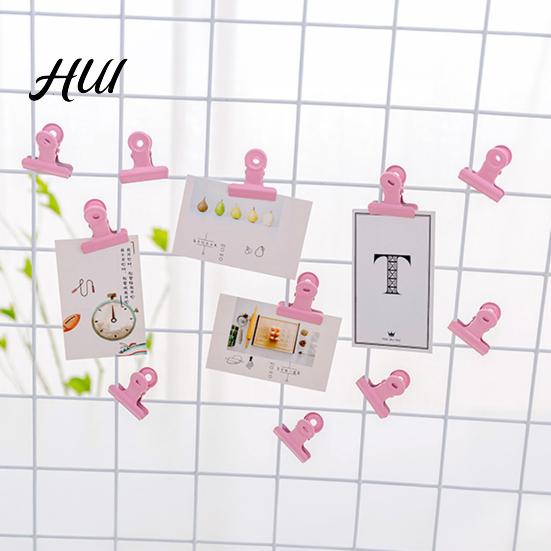 Paper Clamp Metal Clip 8PCS Binder Clips Round Tail Safety Design Stable Clamping Fresh Color Force Macaron Rust Resistant Office School Supplies