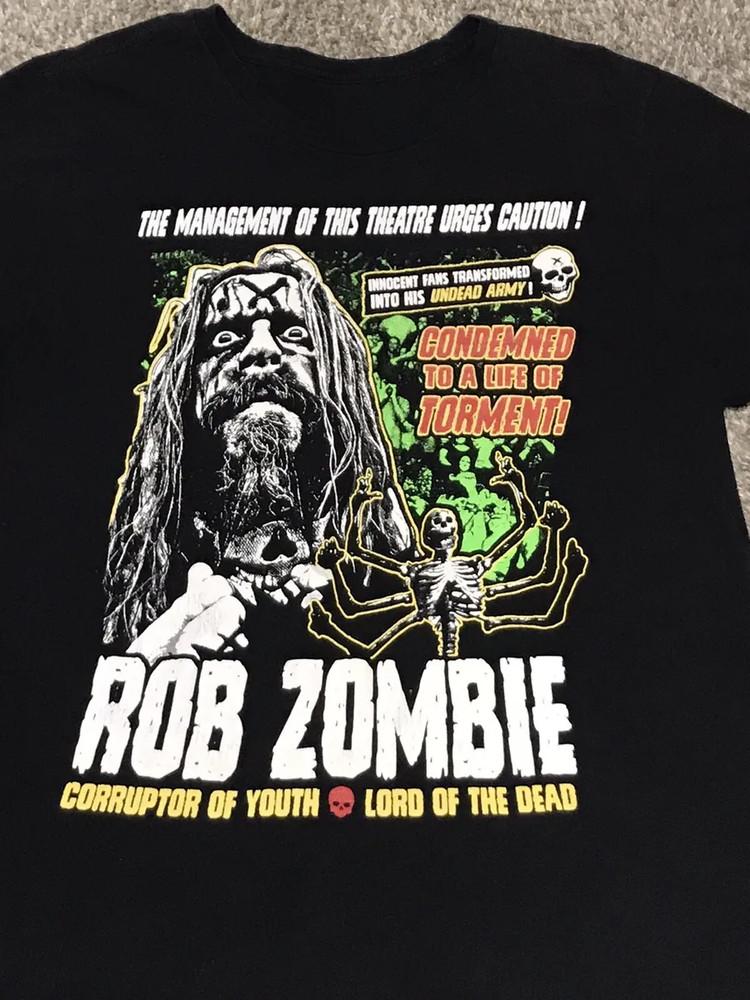Подарок Робу Зомби для фанатов Черная футболка Хлопок Все размеры S-5XL Унисекс Футболка S