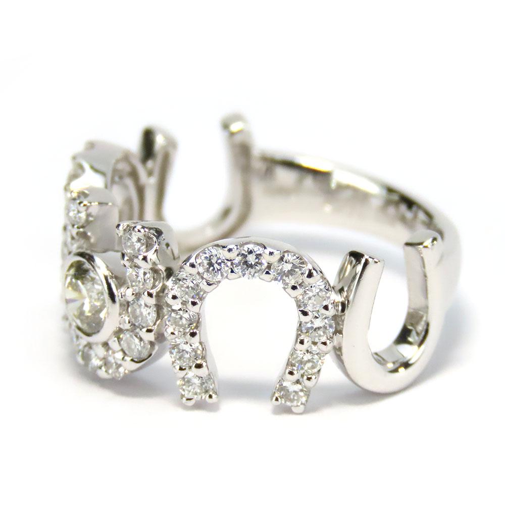 Used no brand Ring Round Modified Brilliant EU#53.5 Pt900Platinum/diamond 7.6g Platinum around 13.5