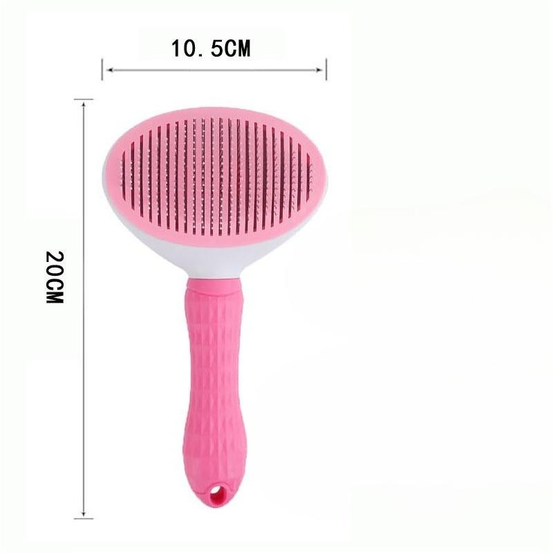 

Самоочищающаяся расческа в один клик, Волшебный инструмент для расчесывания кошачьей шерсти, Расческа для распутывания узлов, Расческа для разблокировки и массажа шерсти золотистого ретривера и тедди-собаки Round style - plastic розовый