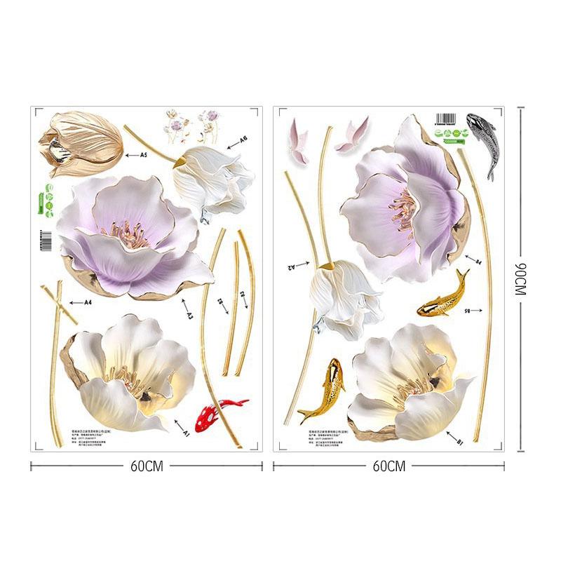 Self Adhesive Wallpaper Large Tulip Pattern Removable Decor for Bedroom Living Room Dormitory Home