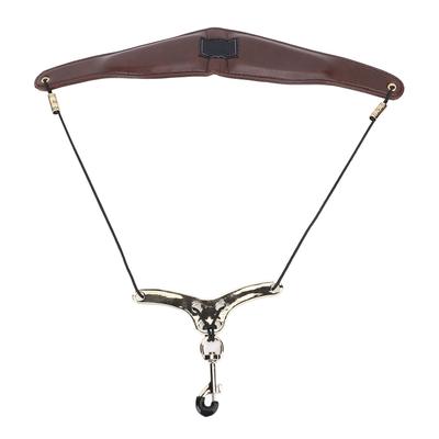 Saxophone Neck Strap with Metal Adjuster and Rotating Hook Adjustable Leather Padded Strap for Alto