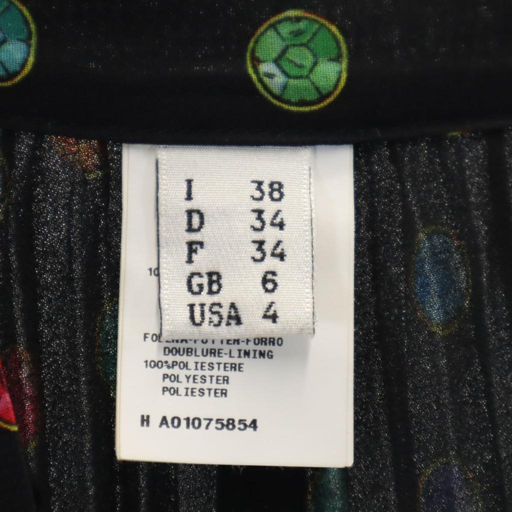 MOSCHINO BOUTIQUE Overall Handle Midi Length Pleated Skirt 38 Black Women Used