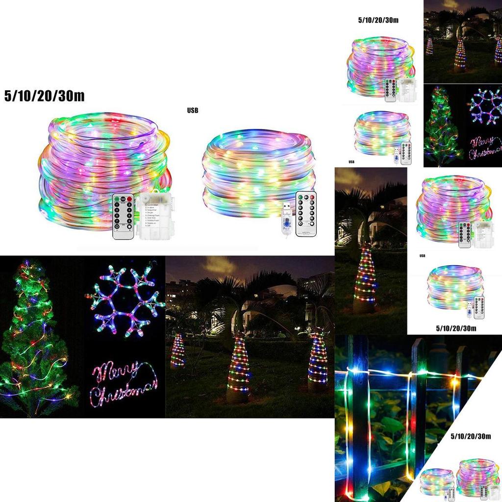 Remote-controlled 5-30m Led Rope Lights Usb/battery Box Timing Waterproof Dimmable Decor Lamp Xmas