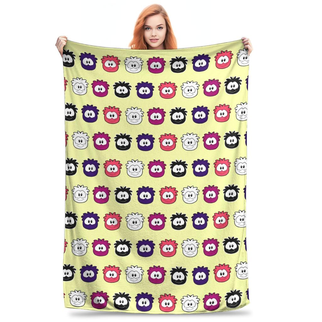 Club Penguin Puffles Pattern  Blanket  Flannel Awesome Soft Throw Blanket for Coverlet All Season,