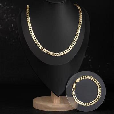 Colier bărbați lanț cubanez geometric, accesoriu trendy din oțel inoxidabil