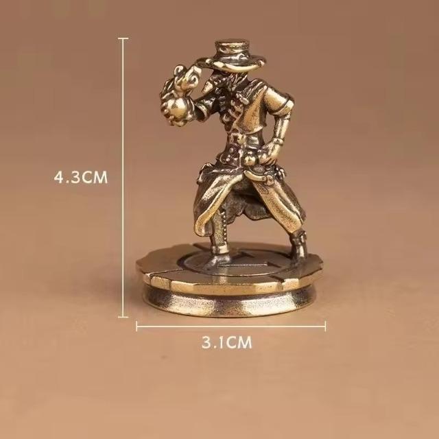 

Solid Brass Retro Cowboy Figurine Mini Model Desktop Ornament Home Office Decor Collection