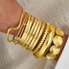 12 Stück Vintage Übertrieben Luxuriös Geometrisch Gestreift Verdreht Offenes Design Metall Armreif Armband Set für Damen Tägliches Tragen Schmuck Geschenk