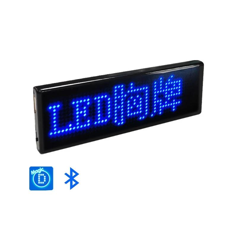 

Multilingual LED Digital Badge USB Rechargeable DIY Programmable HD Text Name Badge Scrolling LED Tag Sign Module Display Lights Blue