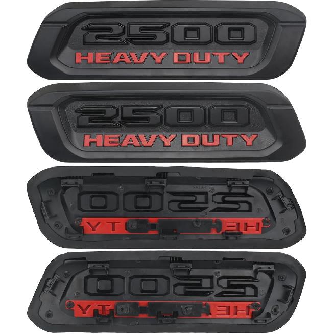 Hood Emblem and Badge (1 Pair) Compatible with 2019-2024 Ram DT 2500 Heavy Duty Truck Accessories Left&Right Side Nameplate Bezel