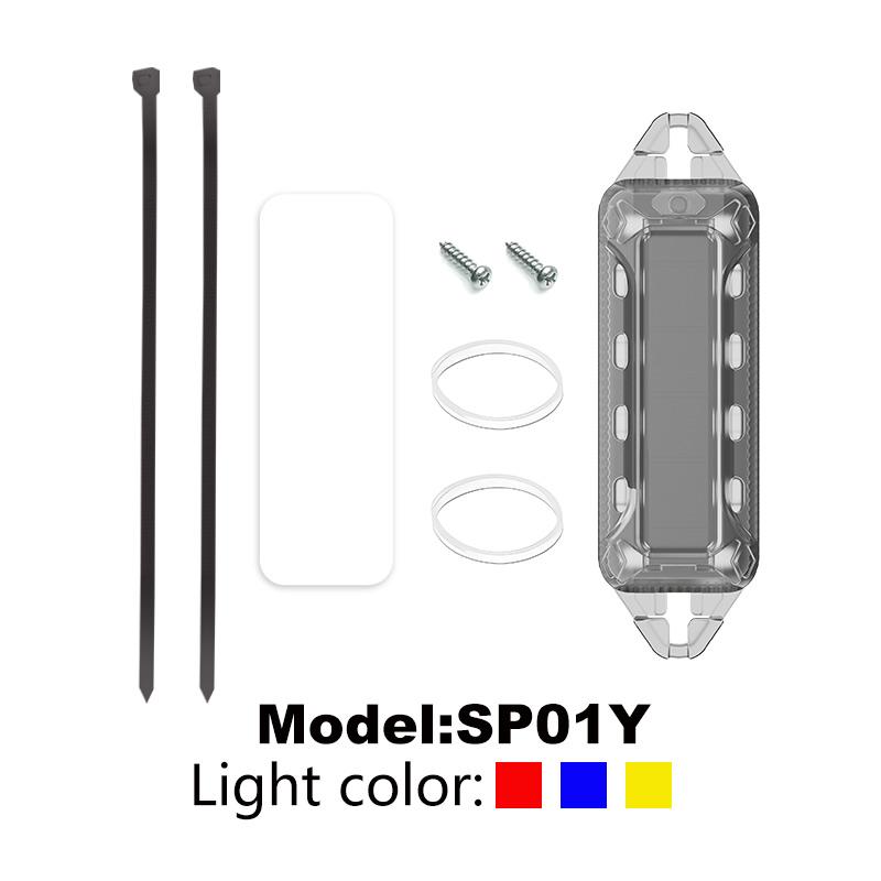 Motorcycle and tram warning lights, colorful flashing lights, LED decorative lights, wiring free solar anti rear end lights