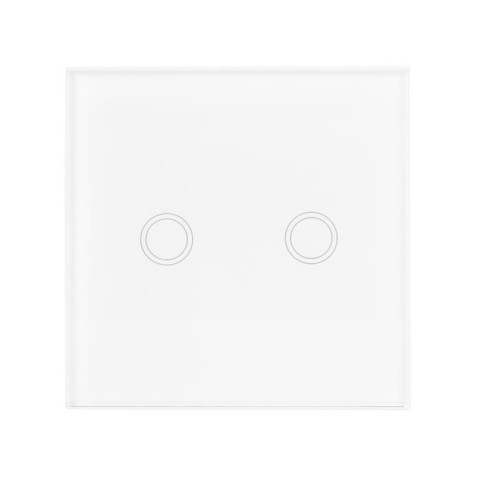 Commutateur capacitif à double contact PNI SH202, blanc avec indicateur LED