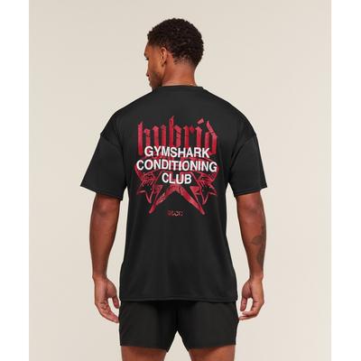 Υβριδικό Γραφικό T-shirt Μαύρο A3c4f Bb2j