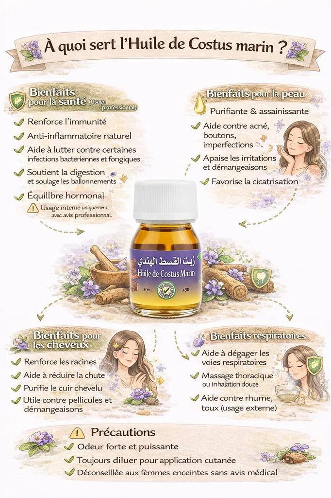 Marine Costus Oil 30 ml – Traditional Massage Oi