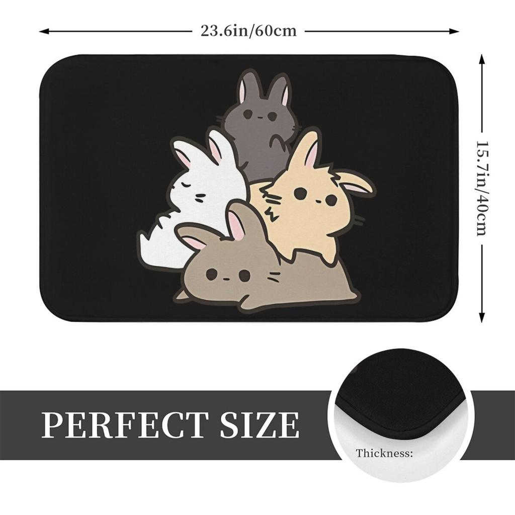 1pc Non-slip Cute Rabbit Home Doormat | Lightweight Polyester Machine Washable, Rectangular Welcome Rug for Indoor Decoration