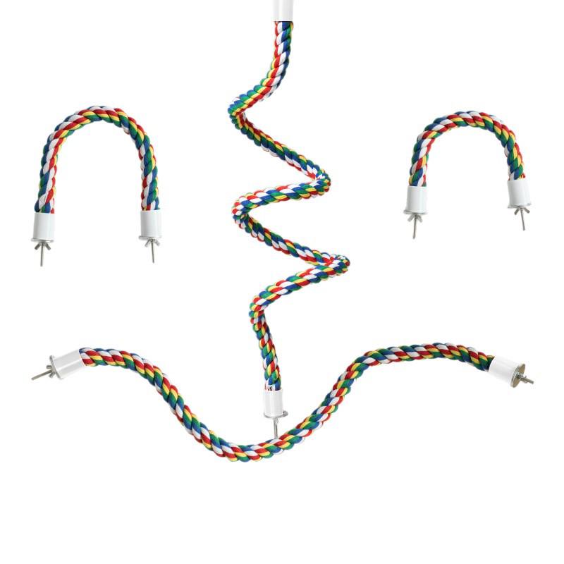 Parrot Climbing Rope Perch and Nail Grinding Stick for Cockatiels and Budgies - Bird Cage Toy Accessory