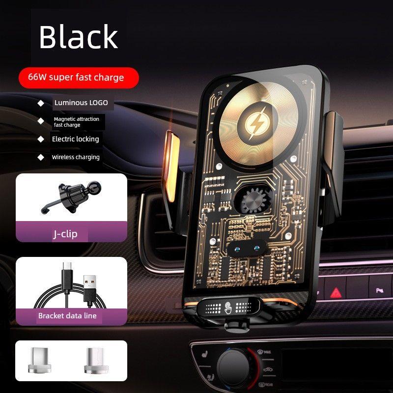 

Magic Clip C05 Magnetic Suction 66W Super Fast Charge Creative Design Wireless Charger Mobile Phone Bracket Automotive Device Mount Supplies Factory Standard Configuration [Black]