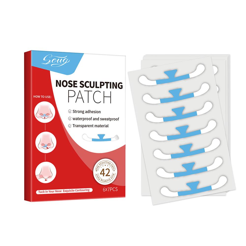 42 Stück Schrumpfende Nasenflügel-Aufkleber Unsichtbares Nasen-Schrumpfpflaster für Cosplay Spezielle Nasen-Schrumpf-Schönheitsstreifen Nasenformer Lifting