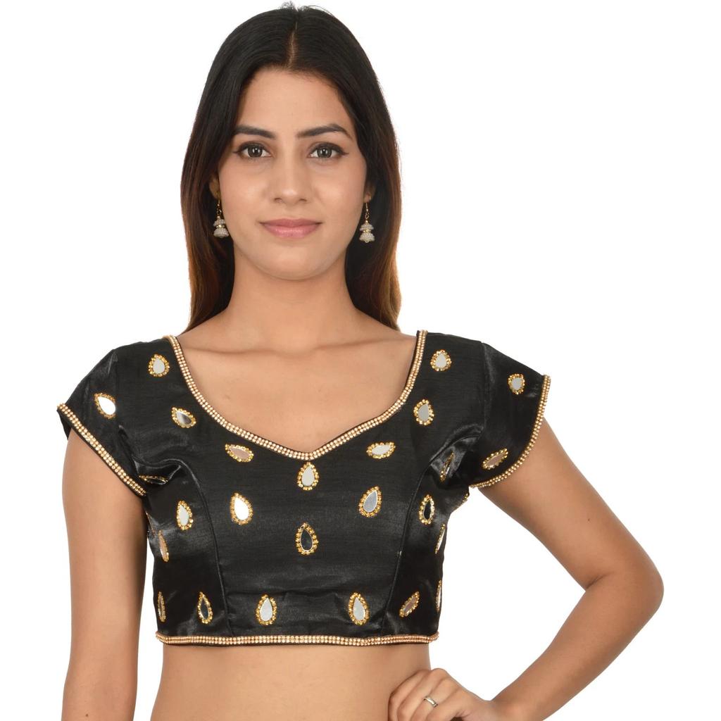 Women's Silk Blend Ethnic Blouse Indian Pakistani Wedding Party Wear Choli Dress