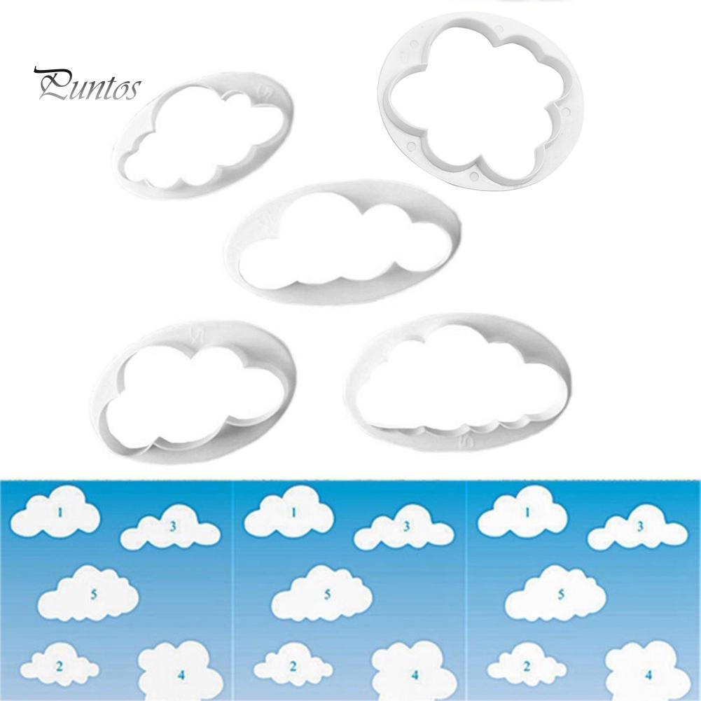 Puntos DIY 5 Stücke Wolke Kuchen Cookie Keks Cutter Fondant Form Dekorieren Backwerkzeug