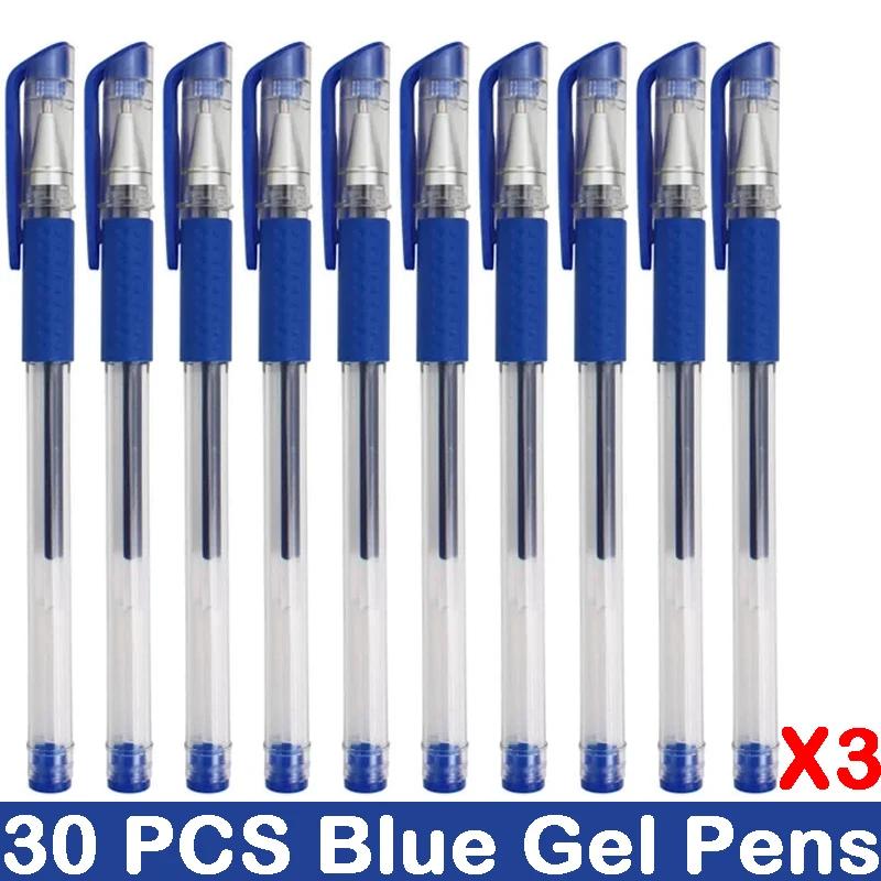 10/100 PCS Roise Retractable Gel Pens Set Black/Red/Blue Ink Ballpoint for Writing Refills Office School Supplies Stationery