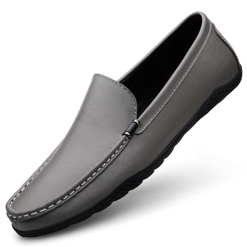 

Мужская обувь весна новая кожаная обувь-бини мужская дышащая повседневная кожаная обувь мужская из мягкой кожи на мягкой подошве лоферы мужские 45 серый