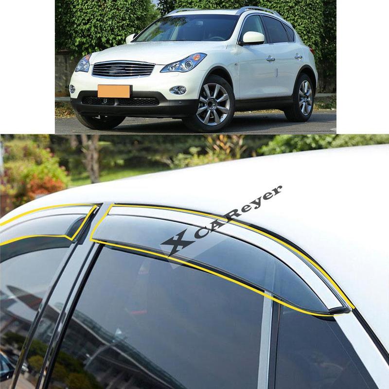 For INFINITI QX50 2010 2011 2012 2013 Car Body Styling Sticker Plastic Window Glass Wind Visor Rain/Sun Guard Vent Parts