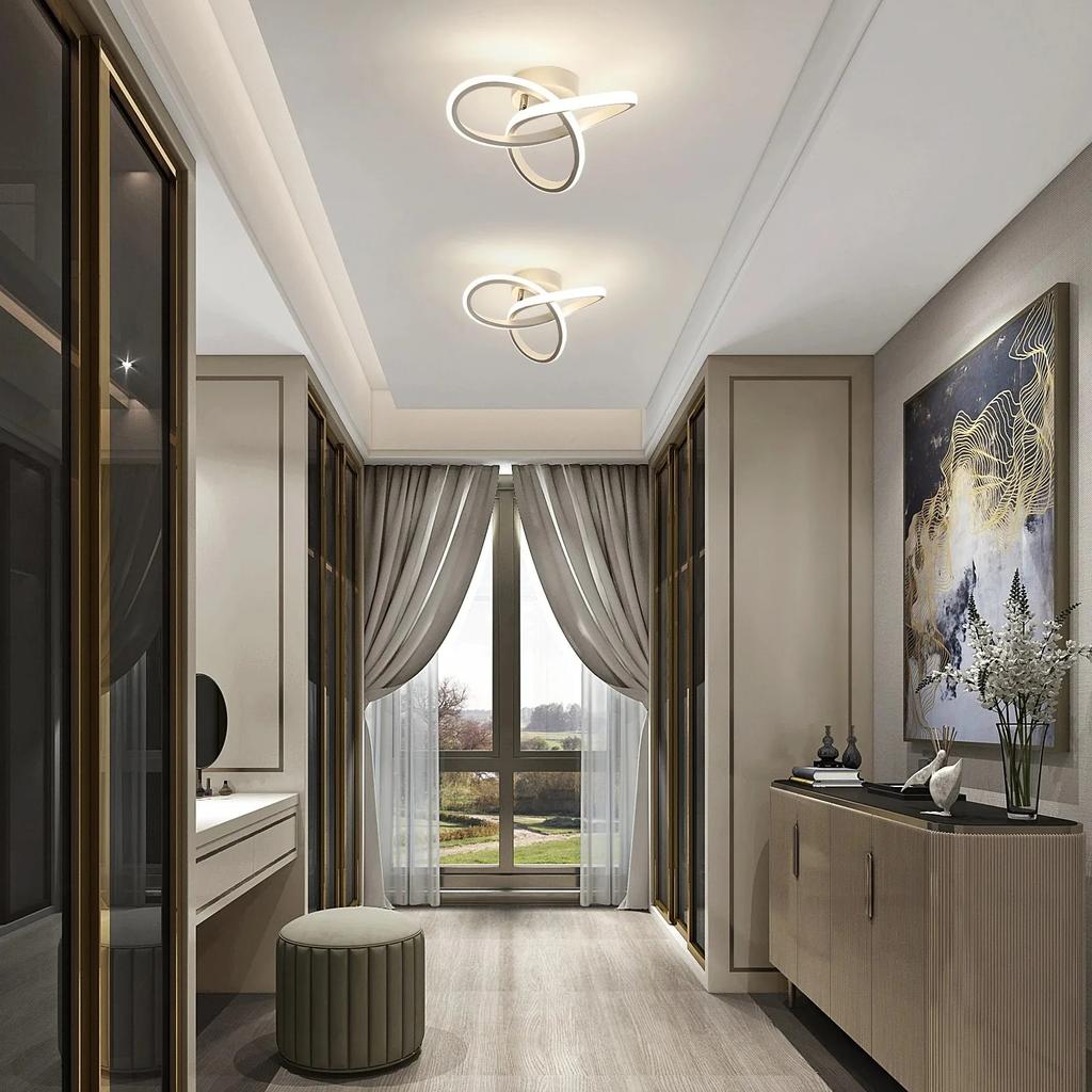 Household LED chandelier modern style three-color lamp ceiling lamp bedroom lamp surface installation 90~260V restaurant lamp