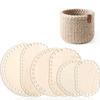 3 Pieces of Woven Basket Bases | Circular and Elliptical Blank Crochet Bases, Cross-stitch Fixing Frames