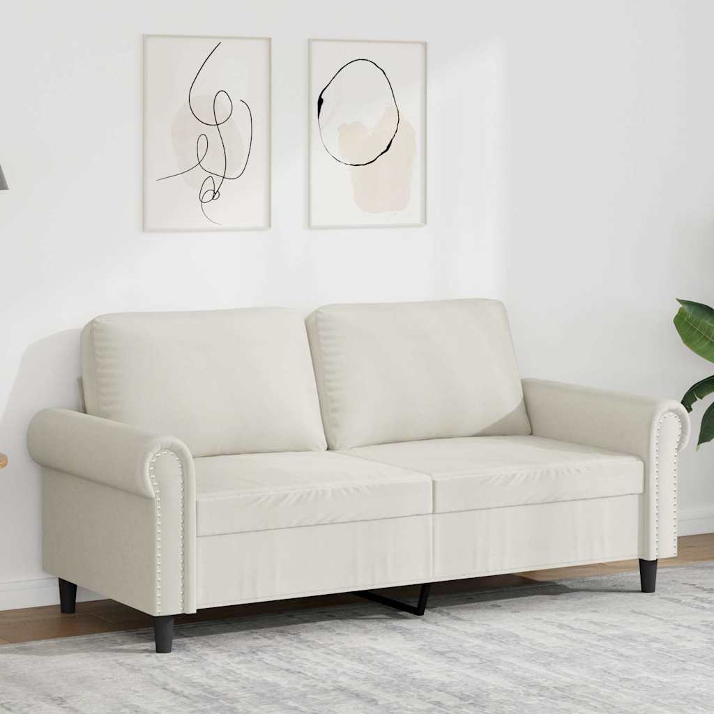 Vidaxl Sofa 2-Osobowa, Kremowy, 140 Cm, Tapicerowana Aksamitem