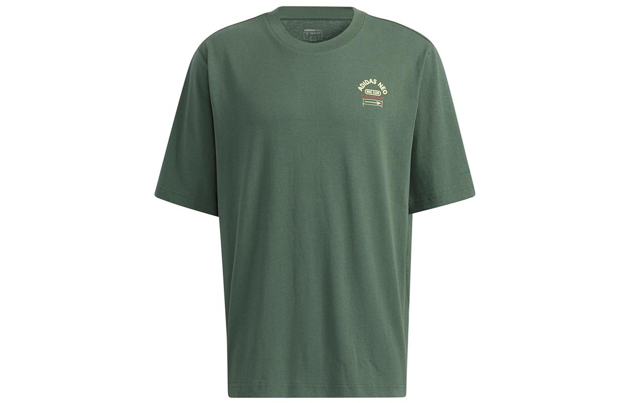 Adidas Neo T Shirts Men s Green Crew Neck Moderate Straight Fit H62008 L