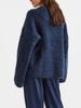 New Women's Loose Round Neck Plush Sweater: European & American Autumn/Winter Collection – Cozy, Solid Color Knit Outerwear, Lazy Style.