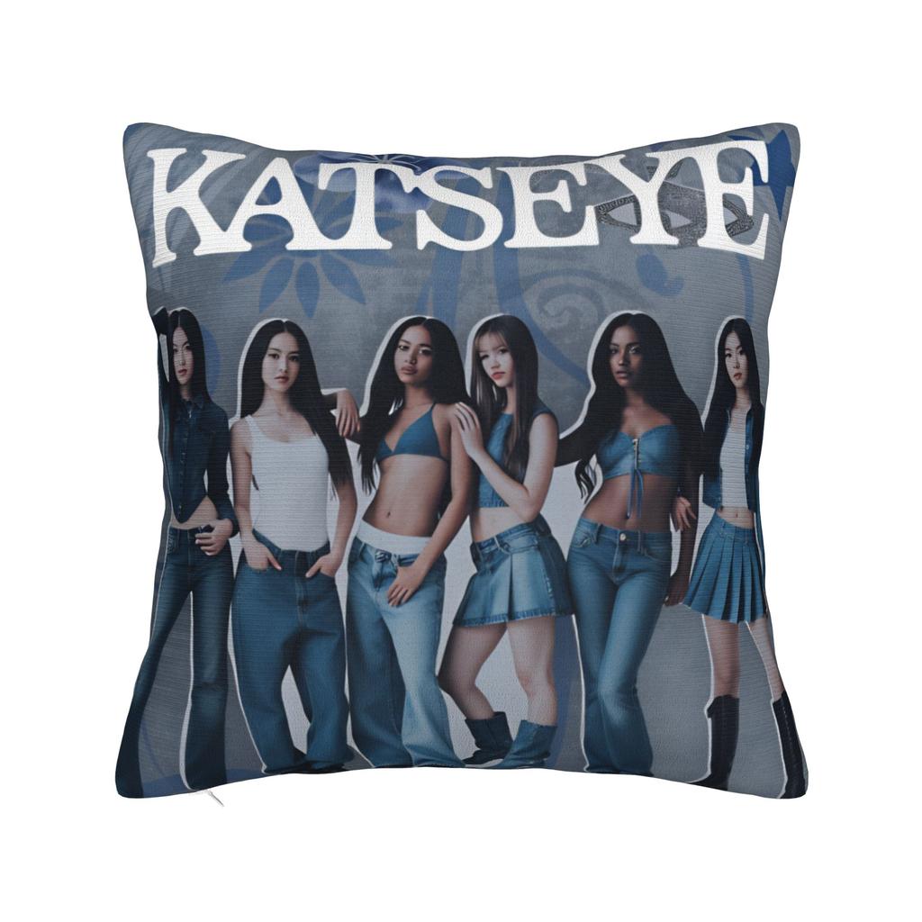 Katseye Kpop Musik Kissenbezug Benutzerdefinierter Kissenbezug Modischer Kissenbezug für Sofa Schlafzimmer Heimdekoration