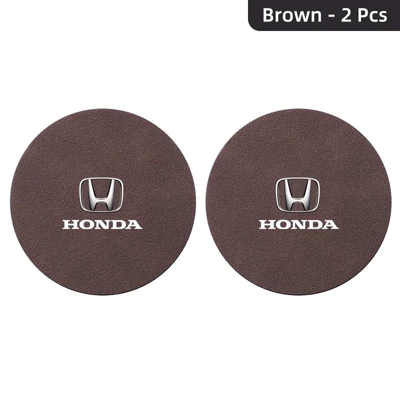 

2Pcs Car Suede Water Cup Pad Anti-slip Coaster Accessorys For Honda Civic Fit Accord City Vezel CR-V S660 Odyssey HR-V Insight