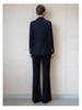 Ensemble 3 pièces pour femme en laine australienne: Blazer, gilet et pantalon évasé haut de gamme printemps/automne