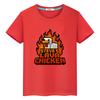 chicken jockey Kawaii t shirt for kids boy 10year 100%Cotton Print Cartoon Tops Anime Short Tees kids clothe girls y2k one piece