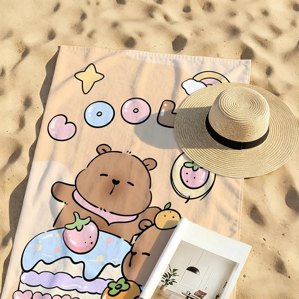 Muster C-Capybara Handtuch Handtuch Strandtuch Übergröße Schnelltrocknend Handtuch Saugfähig Weich Schwimmen Strandhandtücher für Männer Frauen