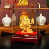 Flocked Gold Dragon Zodiac Ornament for Year of the Dragon - Wealth-Attracting Decoration and Business Gift