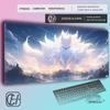 HYBXAXC Mouse Pad Anime Fox Gamer Pink Purple Star Large Gaming Mousepad Table Accessories Nonslip Mausepad Kawaii Desk Mat