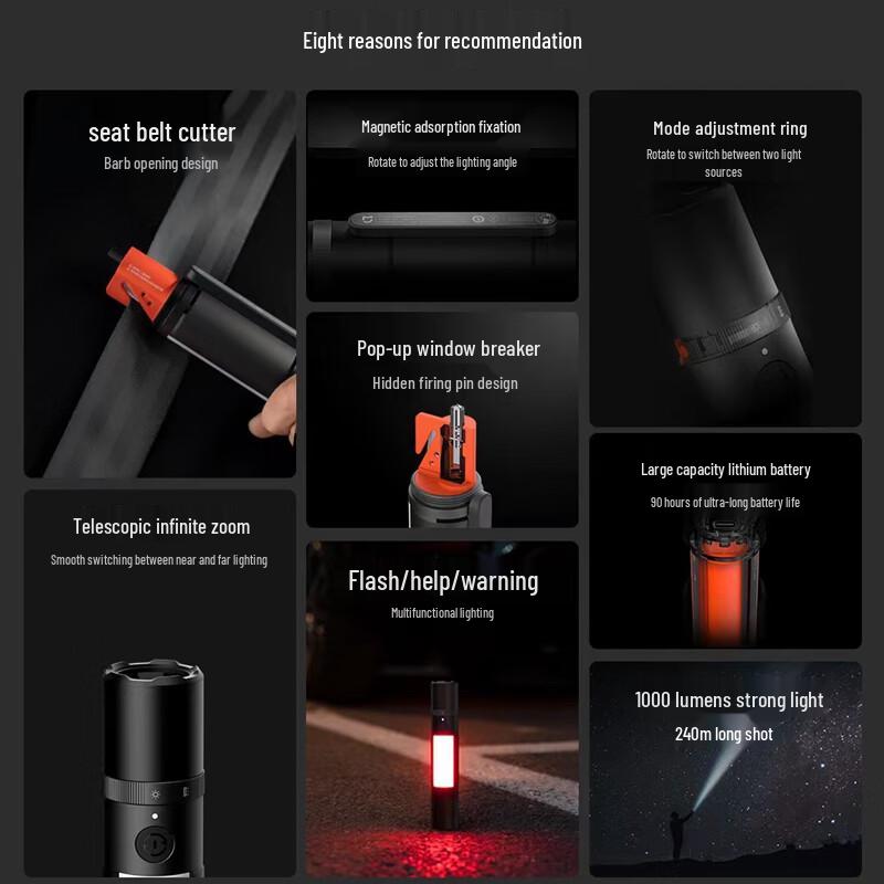Mijia Multifunction Flashlight Safety Hammer