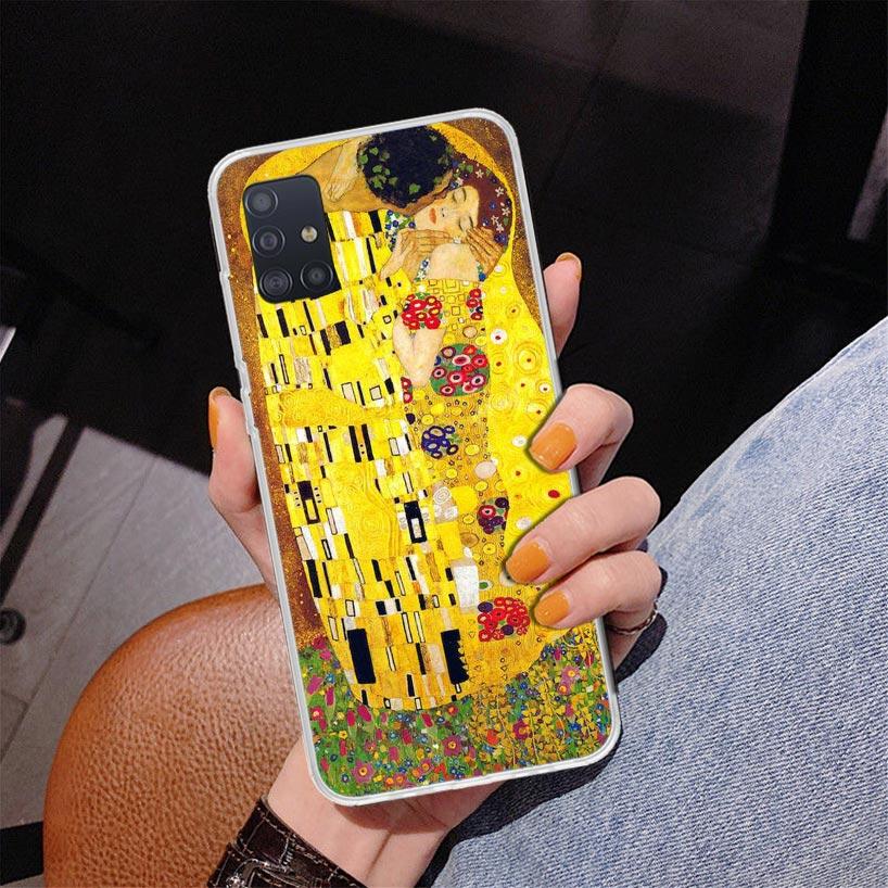 Kiss by Gustav Klimt Desig Phnoe Case for Samsung Galaxy A51 A50S A71 A70 A41 A40 A31 A30 A21S A20S A10S A21S A6 A7 A8 A9 Cover