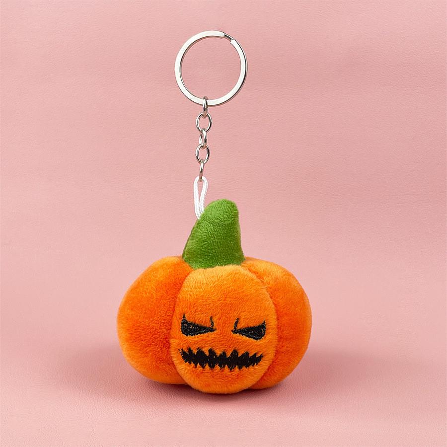 Adorable Plush Pumpkin Keychain Soft Toy For Halloween Gifts Cute Cartoon Style