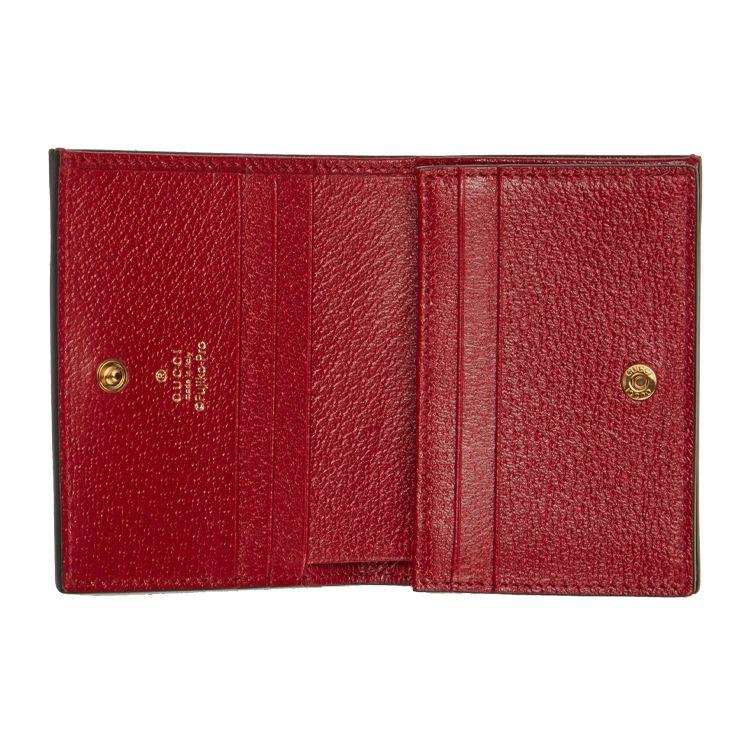 Gucci X Doraemon Collaboration Vintage Logo Double Fold Canvas And Leather Card Holder Unisex Accessories Ebony Red 647788-2TWAG-8580