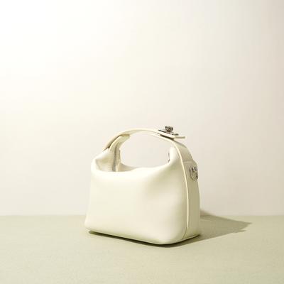 Soft Square Handbag Women Split Leather Fresh Colors Shoulder Bag Closure Underarm Crossbody Bag