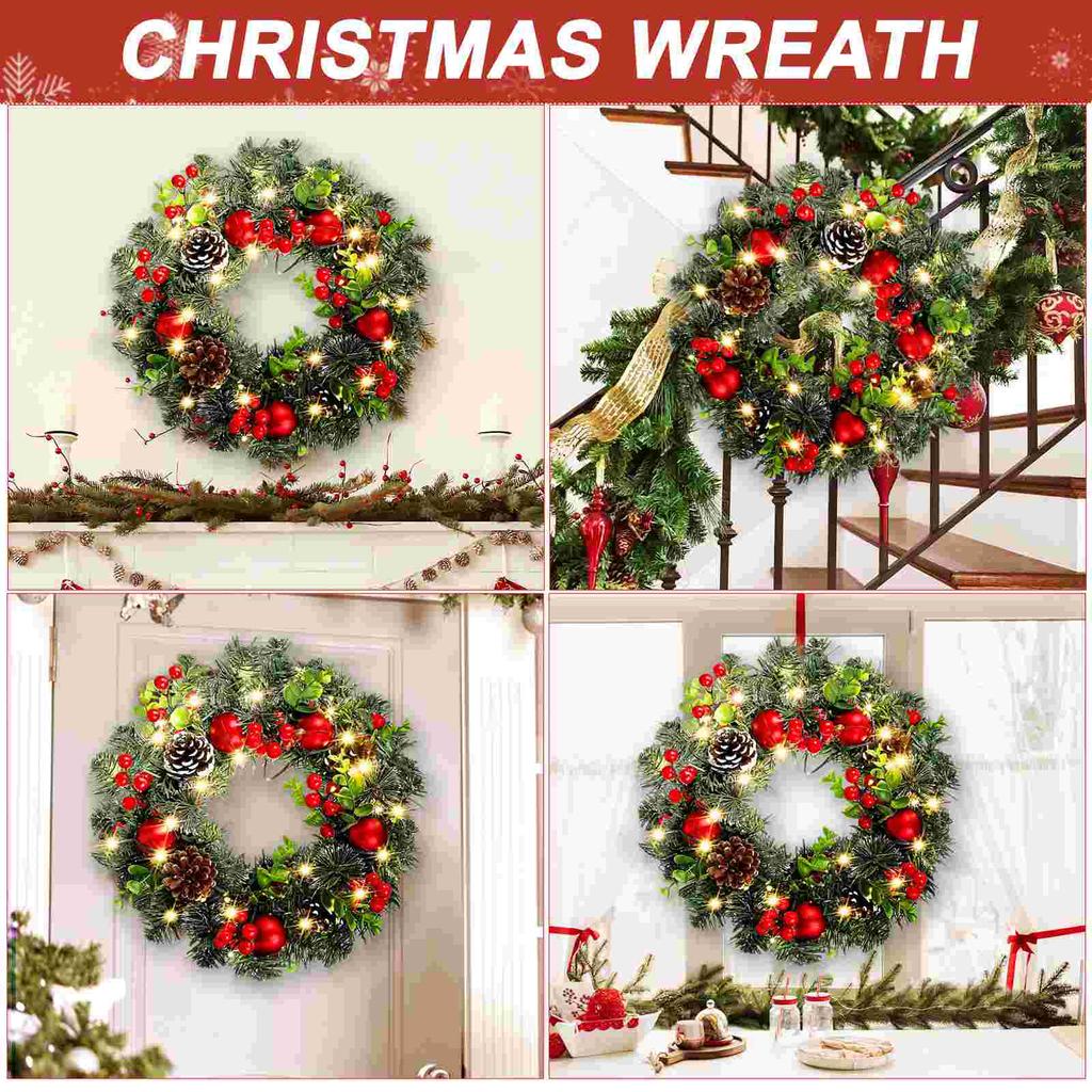 Christmas Wall Decoration Vine Circle Decorations for Tree Household Present Wreath