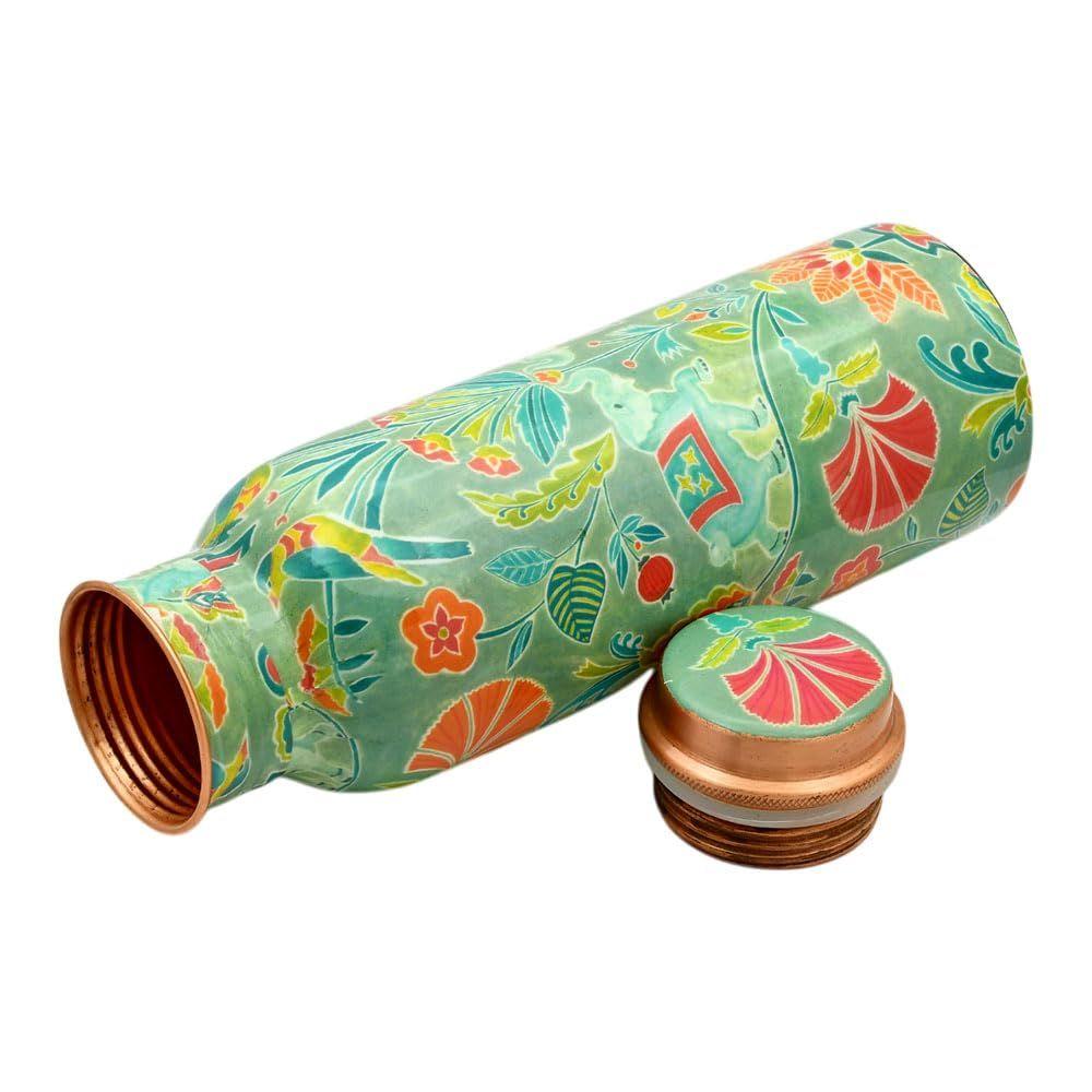 Copper Water Bottle 750 ML With Anti Oxidant Properties | Diwali Gifts for Family and Friends 100% Copper Water Bottle (Green, 750 Ml)