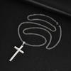 Vnox Gold Black Silver Color Cross Pendant Necklace for Men Women, Stainless Steel Cuban Link Chain, Cross Collar Gift for Him