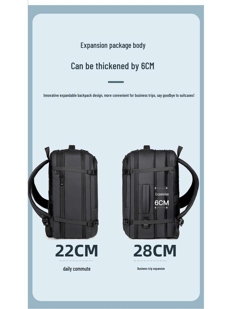 Large Capacity Water-Resistant Business Backpack with Charging Port
