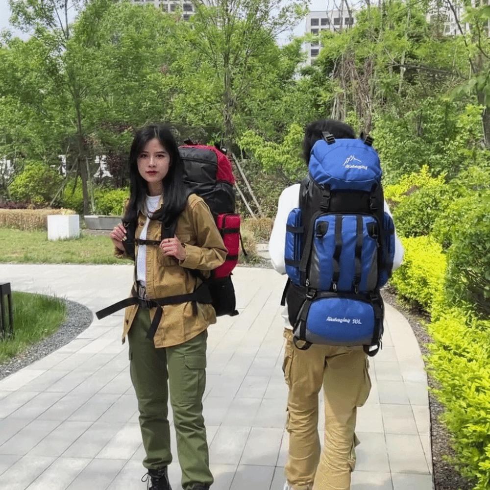 90L Large Capacity Oxford Cloth Backpack Water Repellent Double-Shoulder Bag Mountaineering Hiking