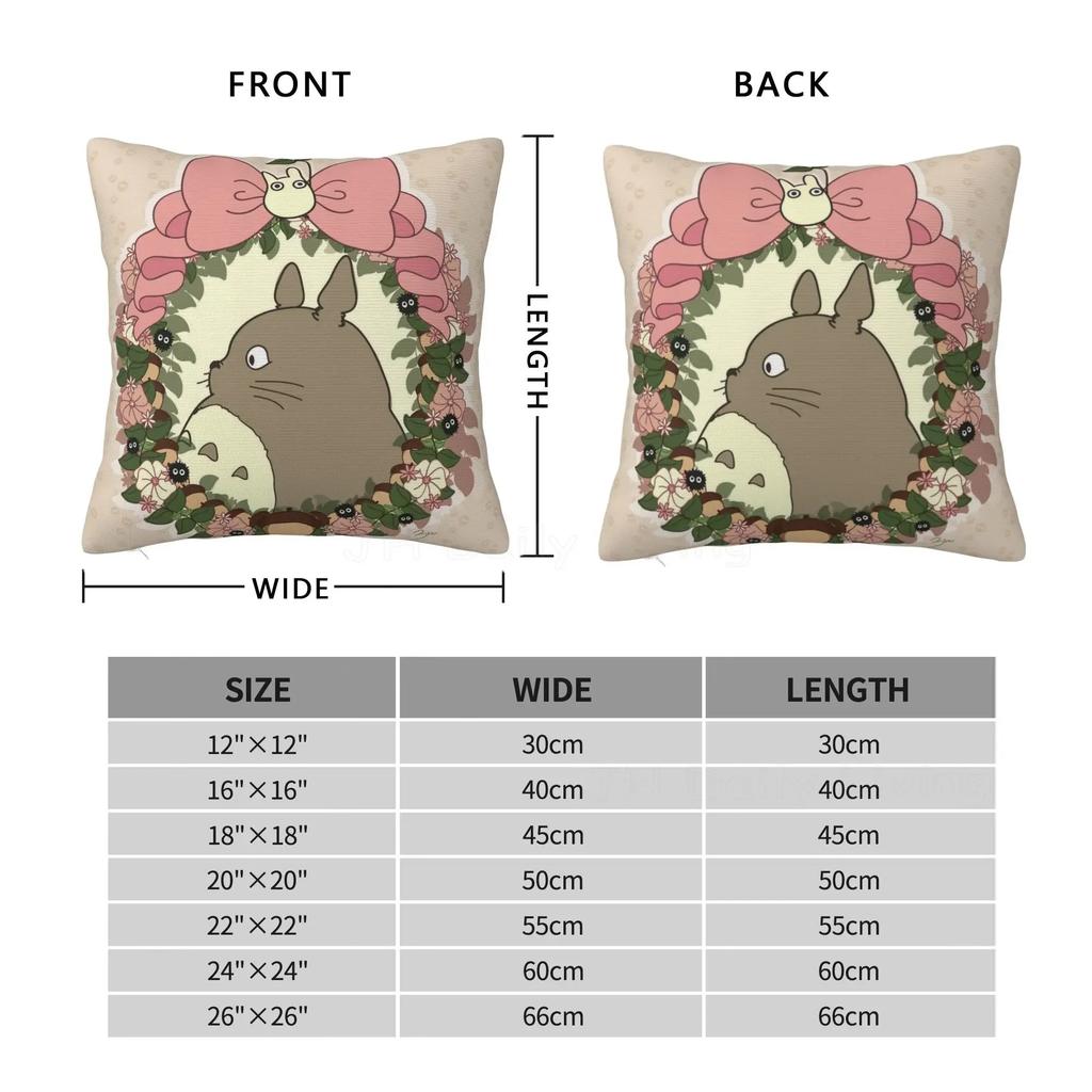 Personalized Cute Cartoon Anime Throw Pillow Case Cushion Cover Square Cotton Pillowcase for Home Bed Sofa Car Office 18x18 Inch